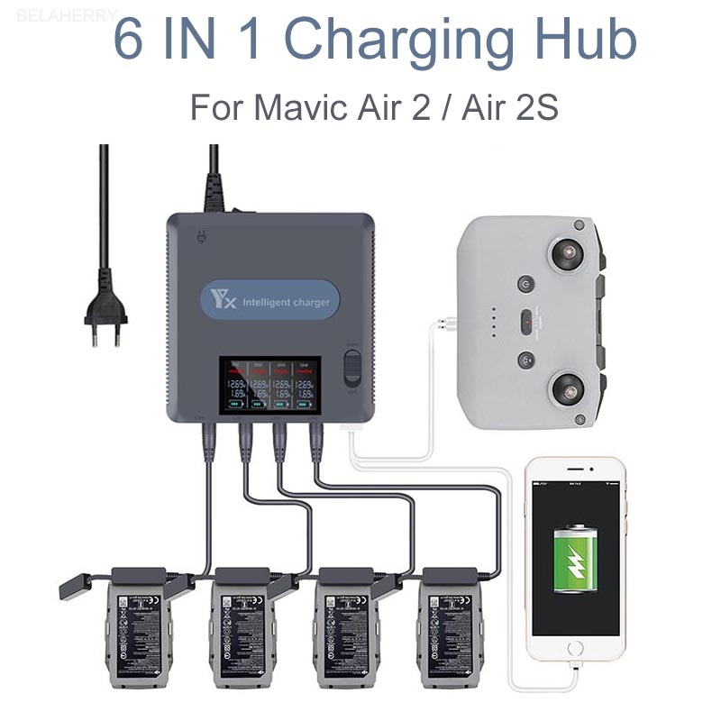 Drone Charging Hub - Pengisi Daya Baterai Tampilan Digital 6