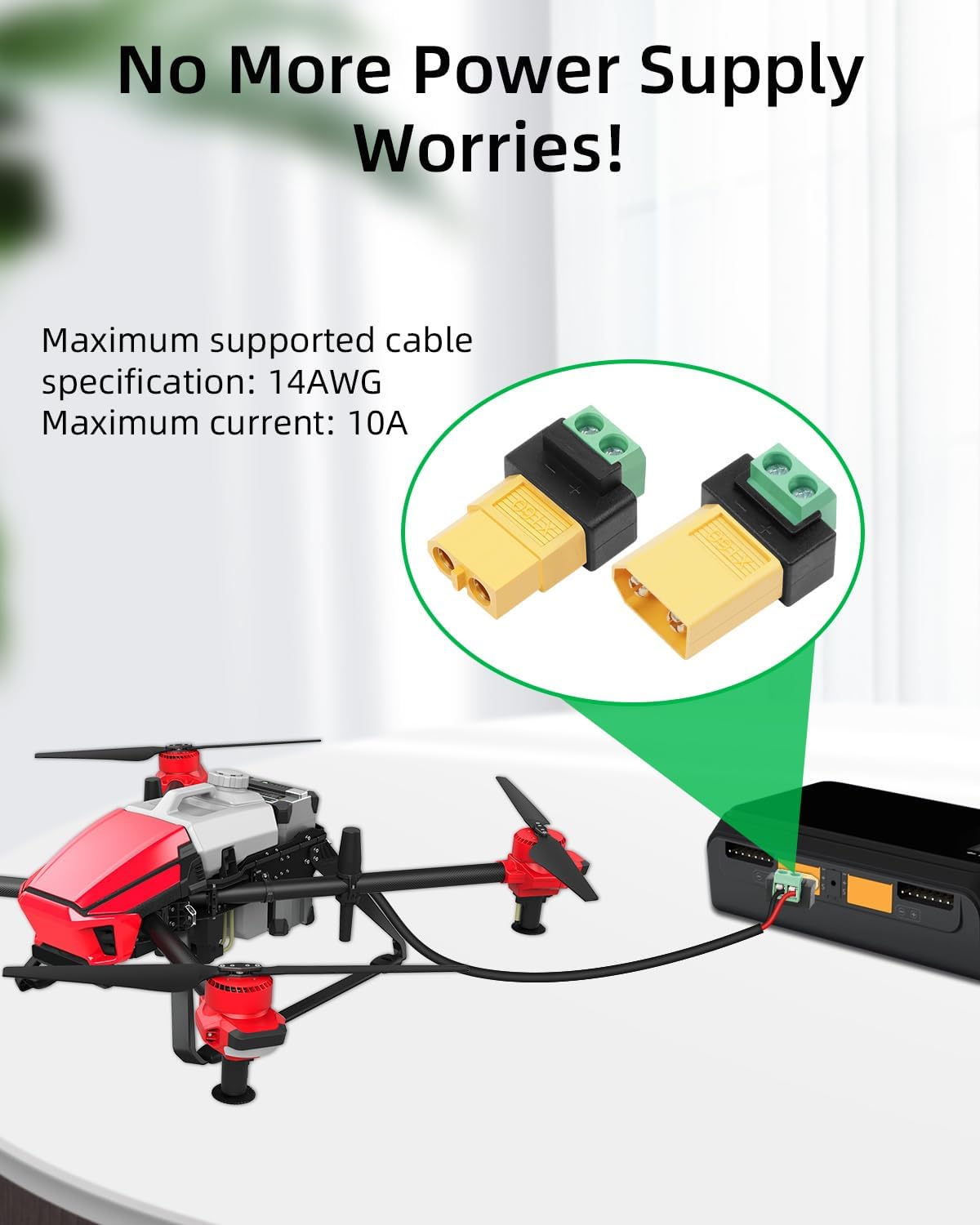 Drone Solar Charger - Konektor Adaptor Konversi Pria Wanita Tanpa
