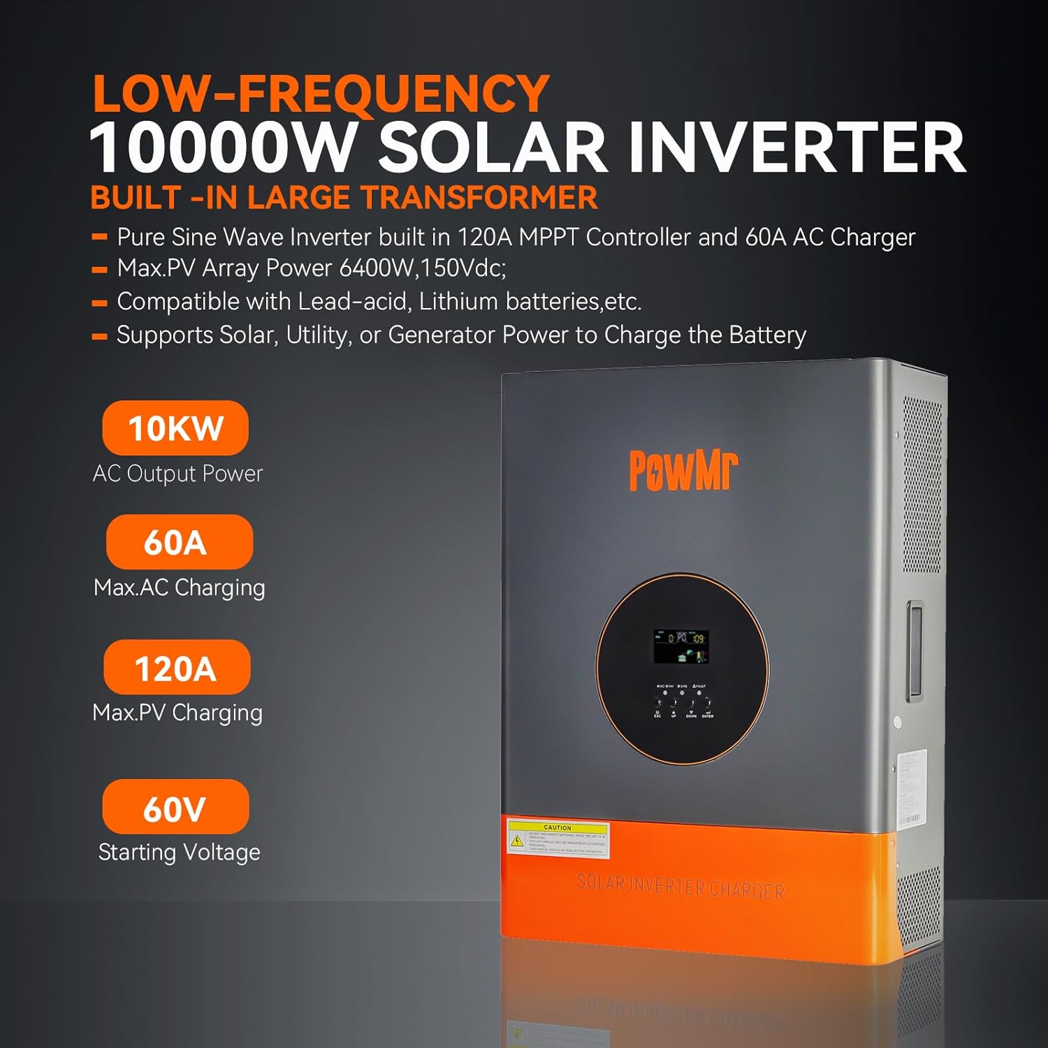 PowMr 10KW 5KW Inverter Fase T - Drone Solar Charger ulasan dan harga